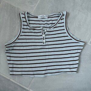 halter striped baby tee/micro crop top